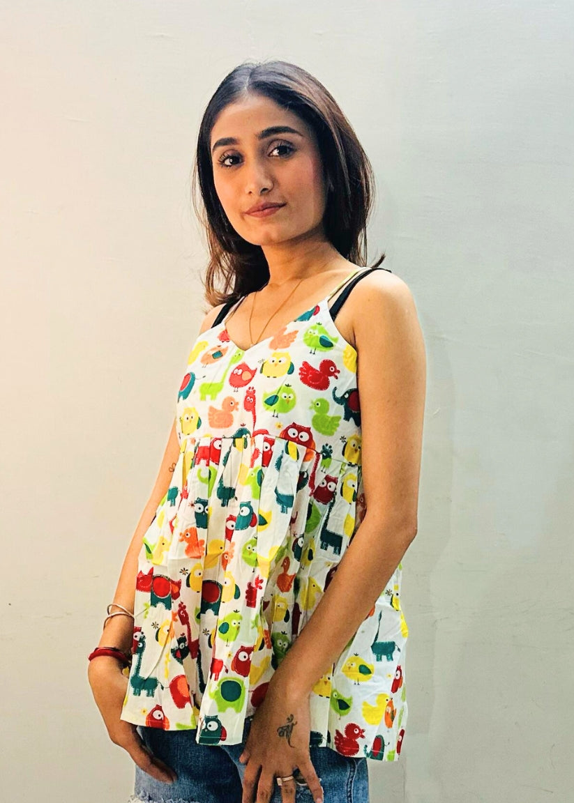 Multicoloured Styled Back Top