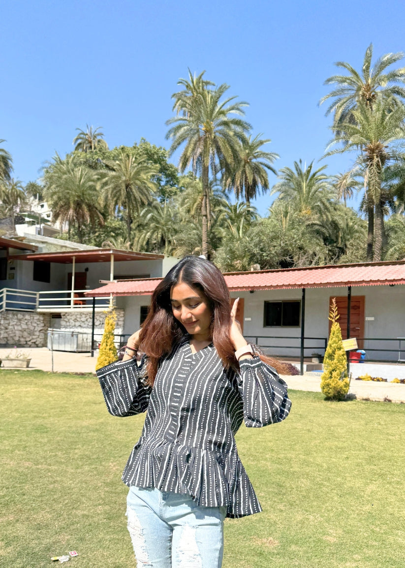 Black Peplum Top