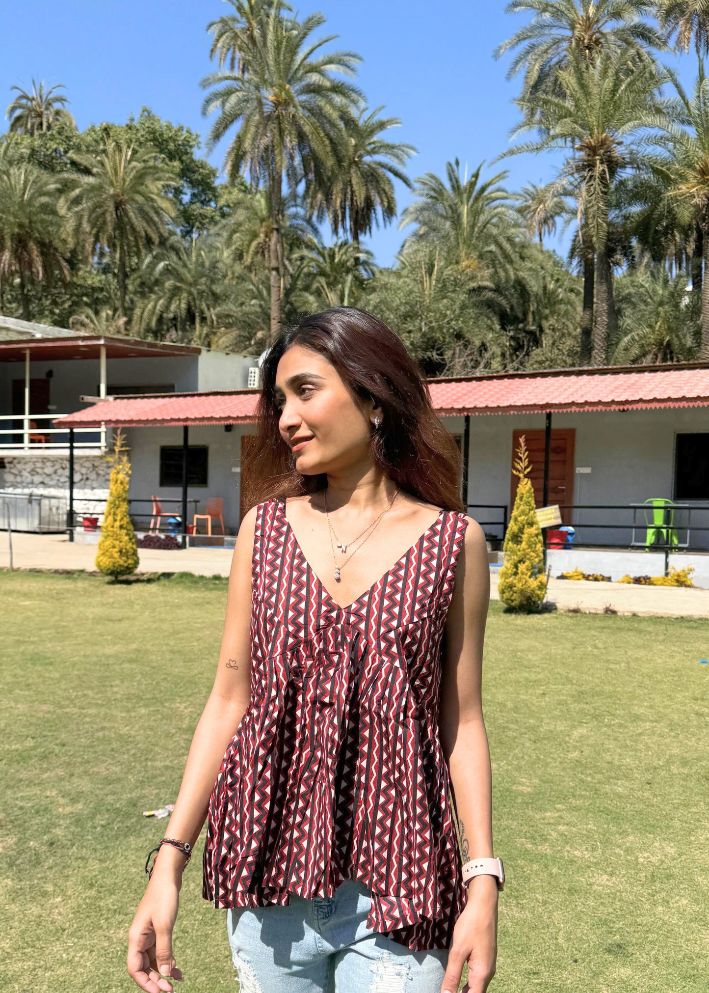 Deep V Neckline Top