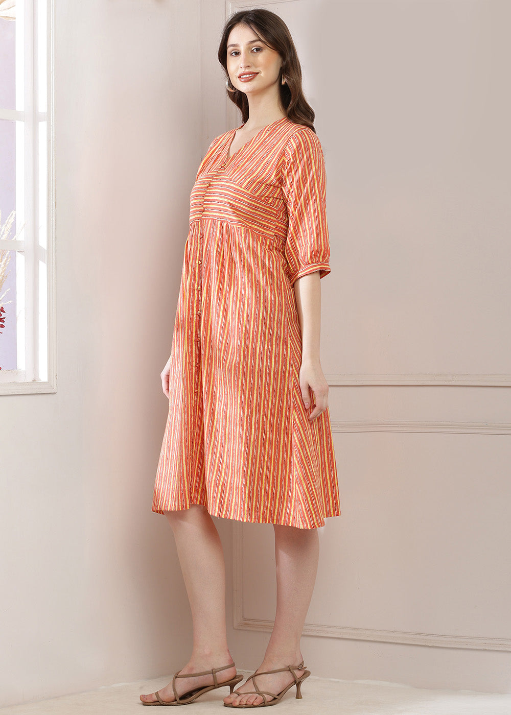 A-Line Dress With A Corset Design And Belt, Perfect For A Stylish Look