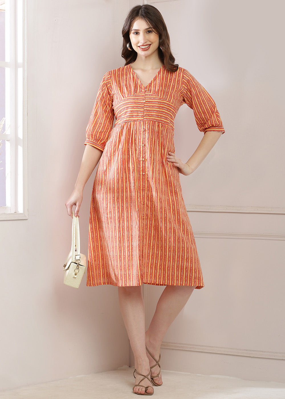 A-Line Dress With A Corset Design And Belt, Perfect For A Stylish Look