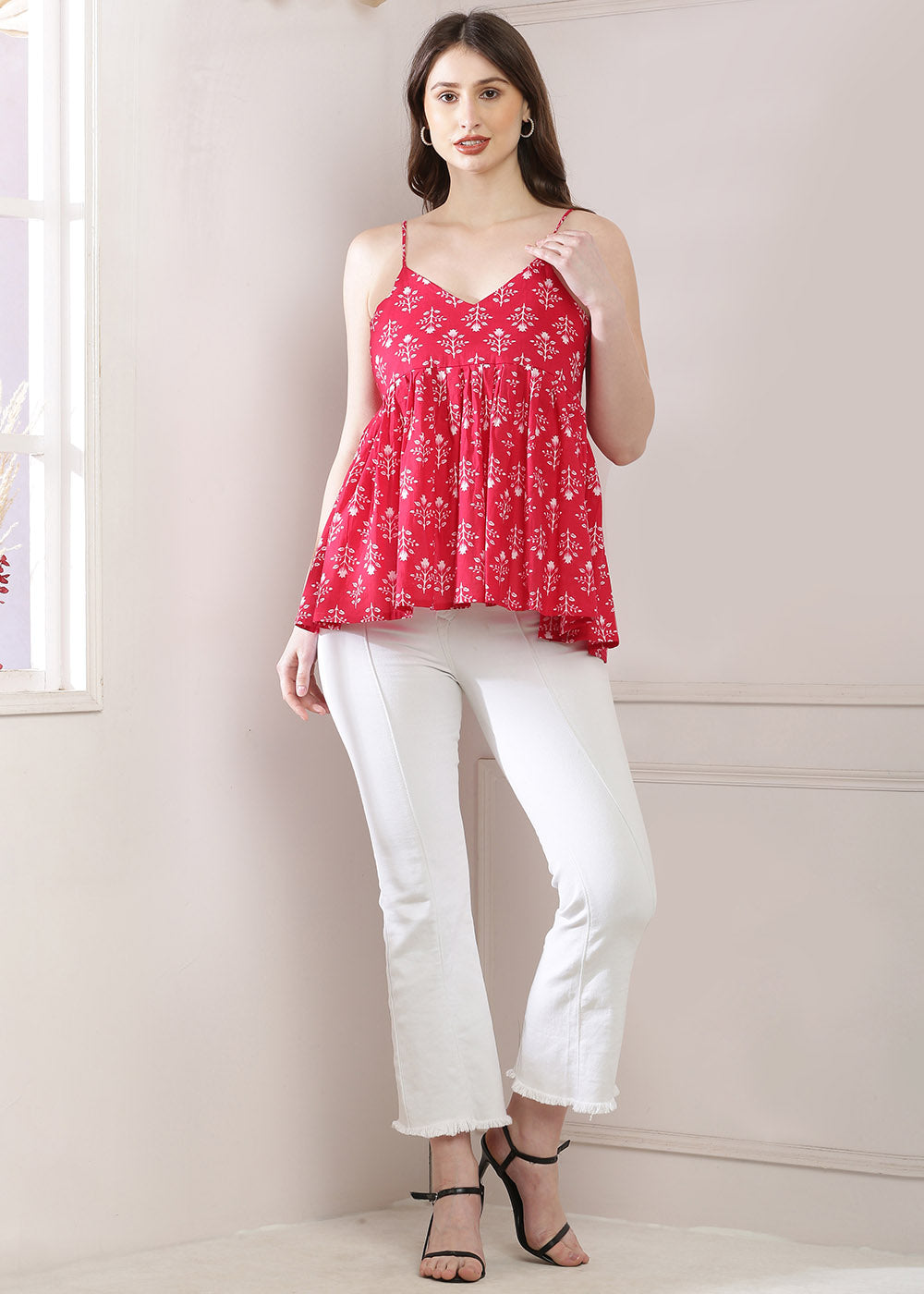 Red Styled Back Top