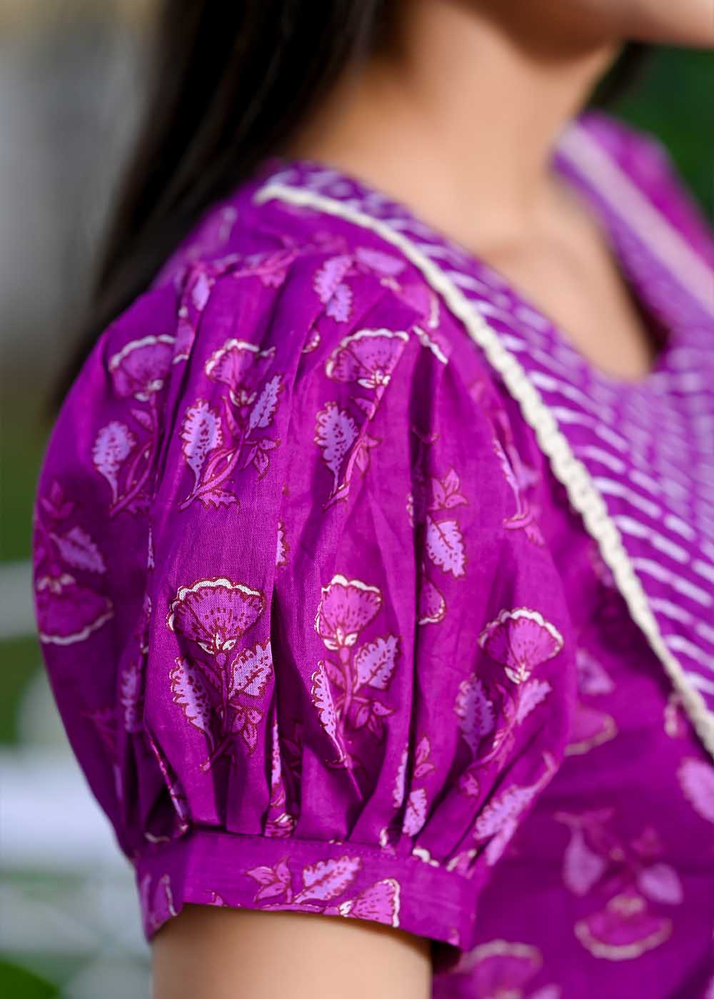 Godet Dress With Stylish Yoke Design