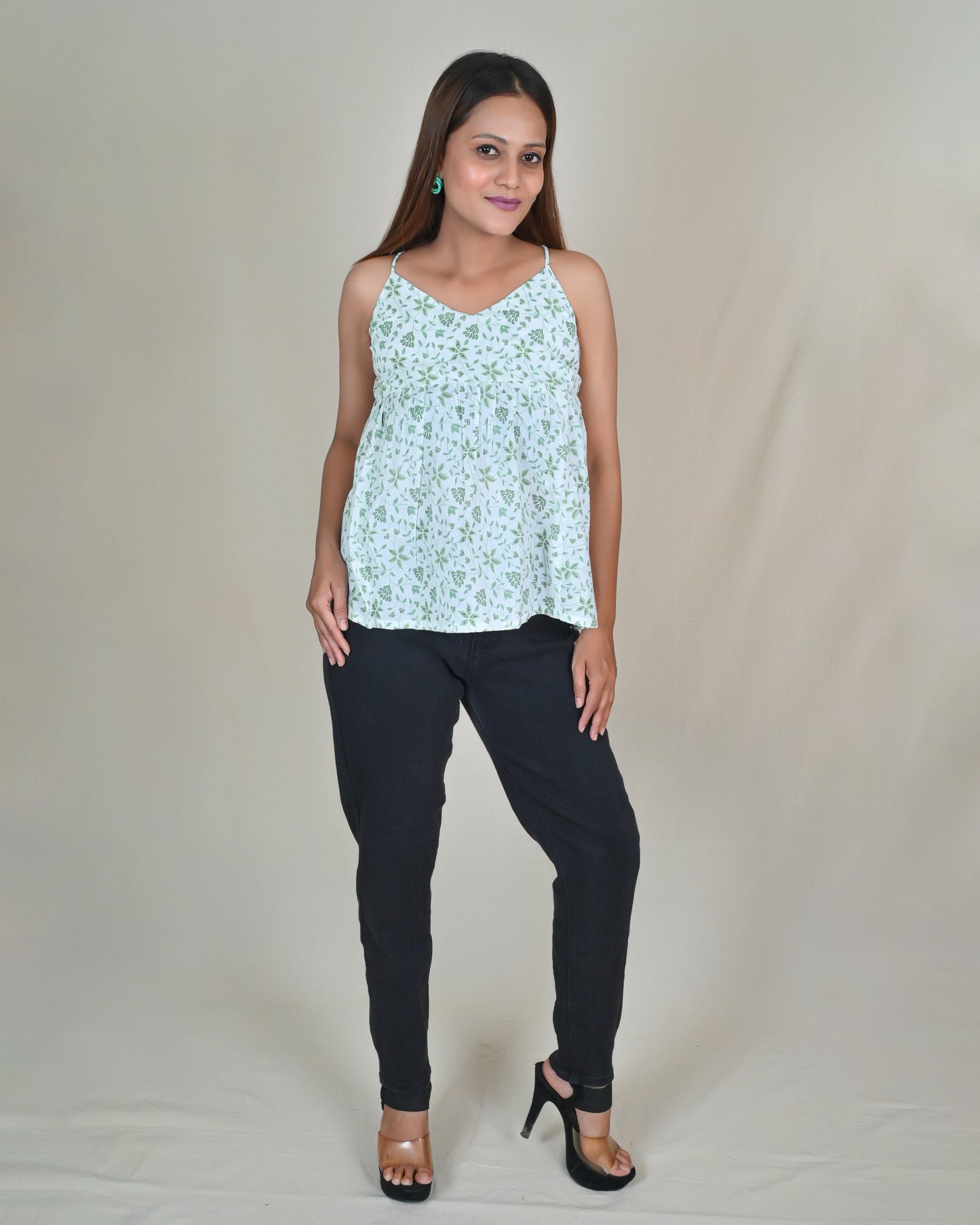 Noodle Strap Top With Stylish Back Design