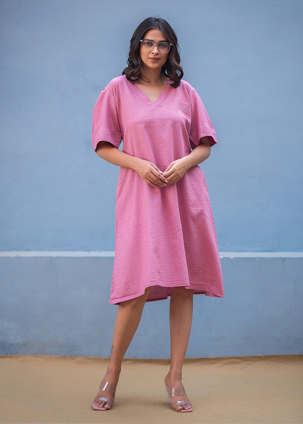 Pink Loose Fit Dress