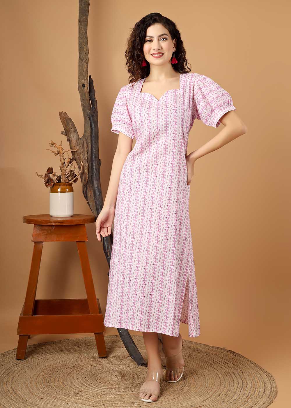 A-Line Dress With Front Slit