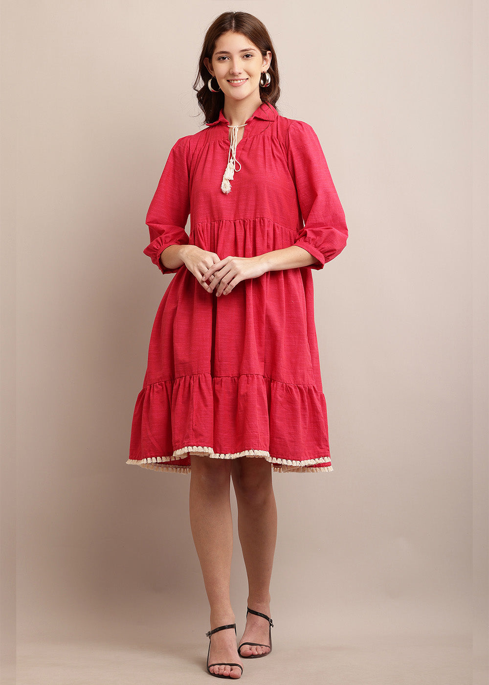 Absolute Pink Tiered Dress