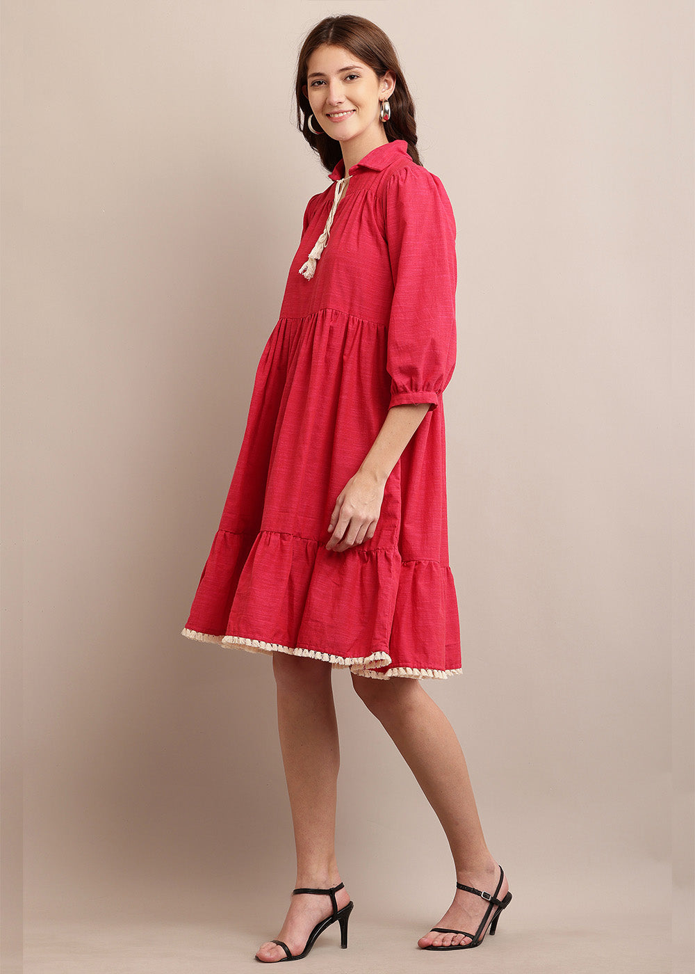 Absolute Pink Tiered Dress