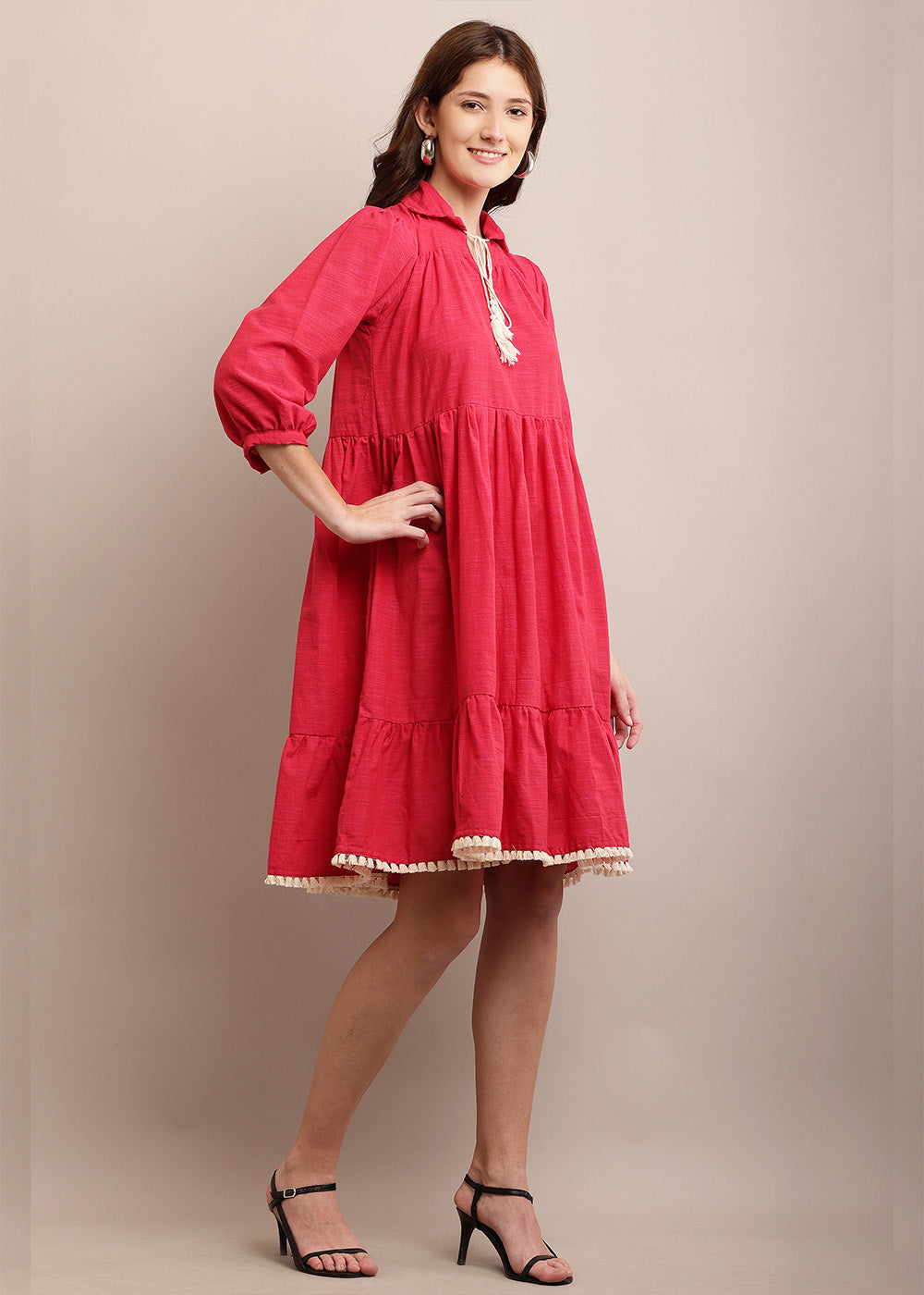 Absolute Pink Tiered Dress