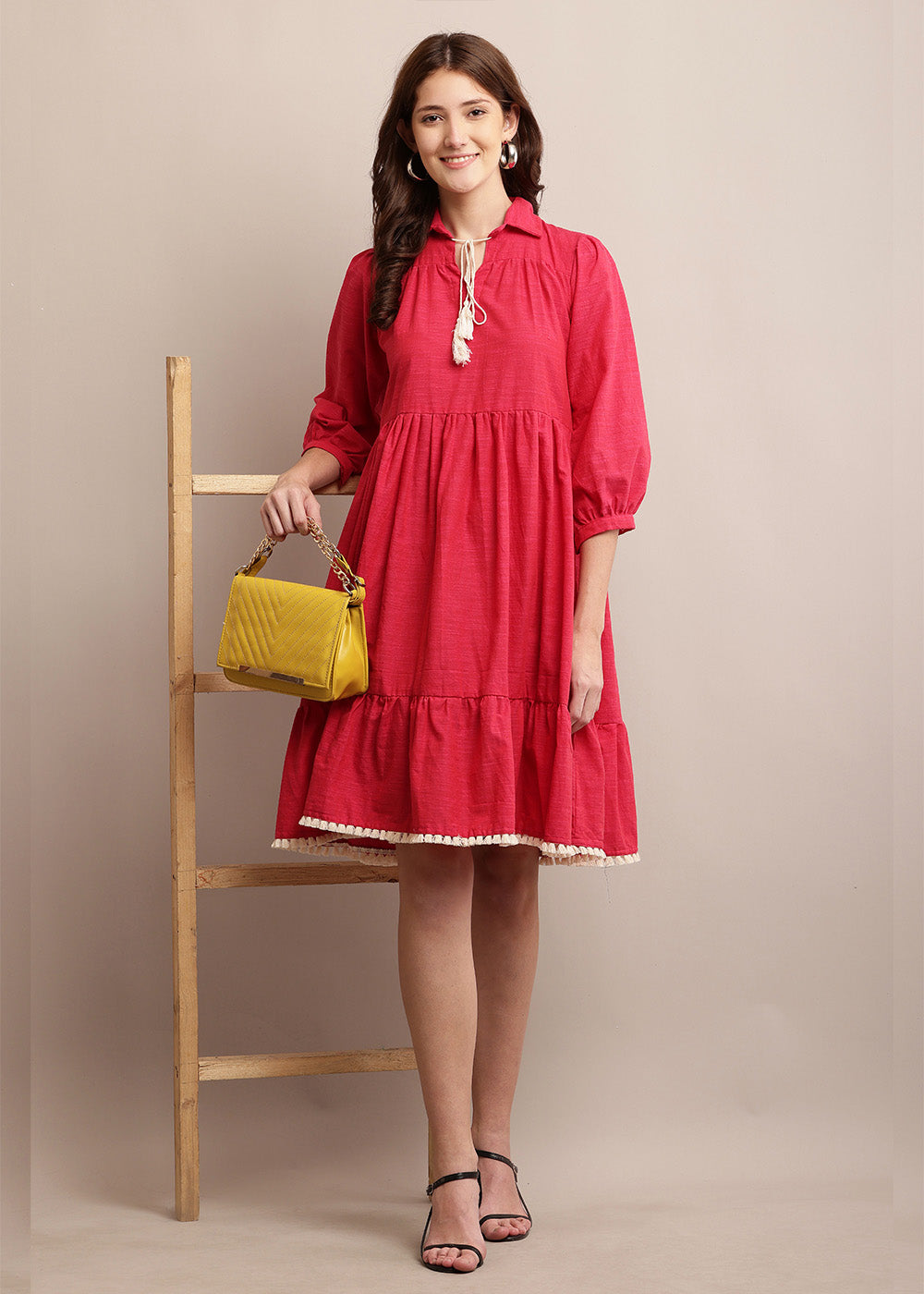 Absolute Pink Tiered Dress