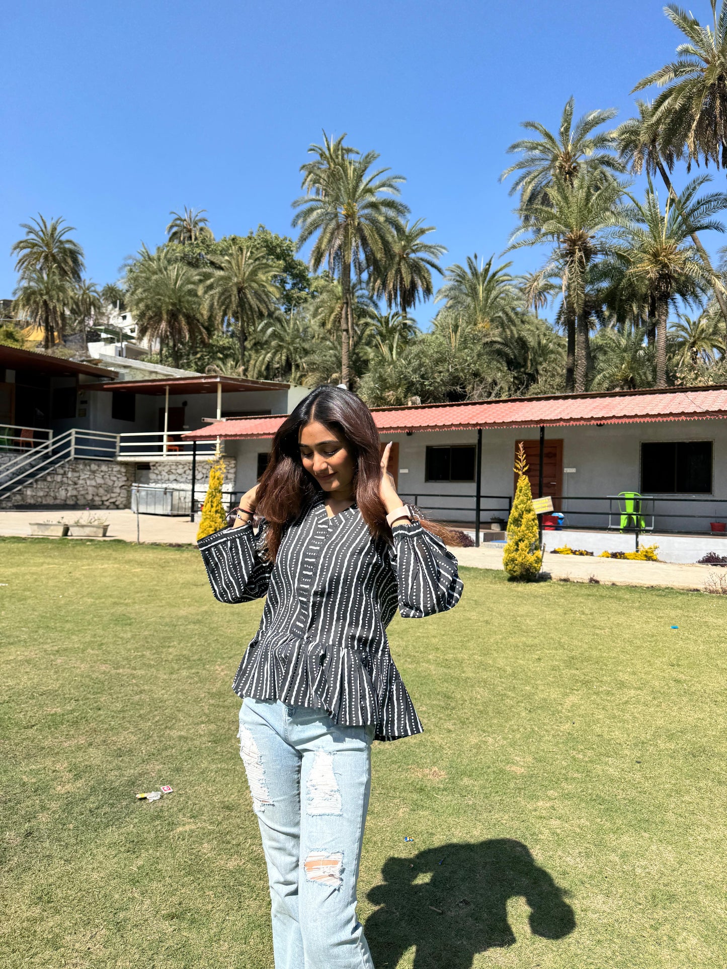 Black Peplum Top