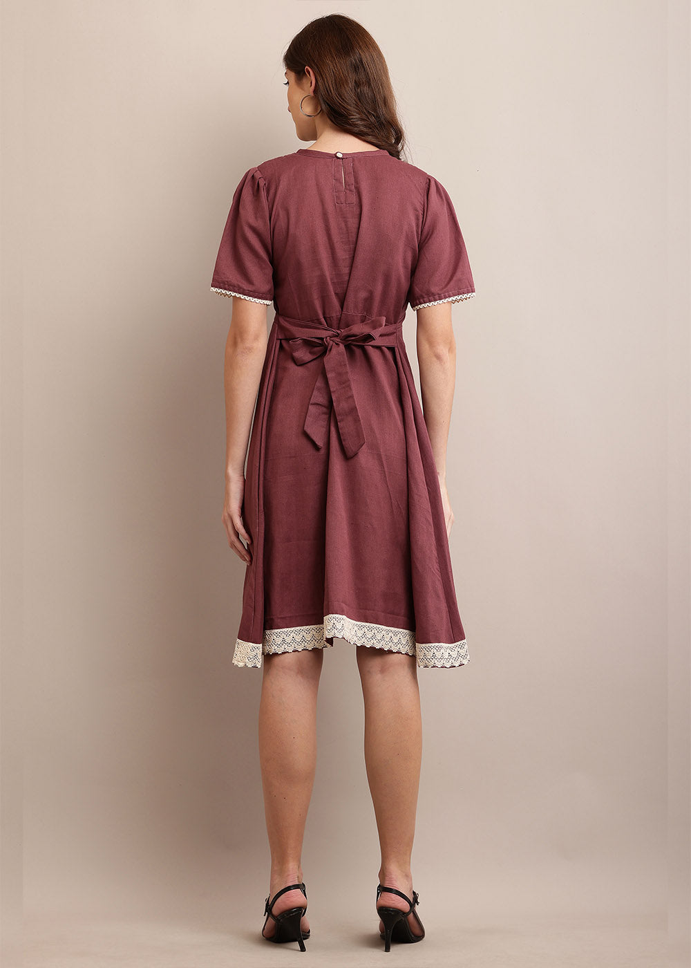 A-Line Pleated Yoke Dress