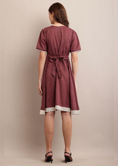 A-Line Pleated Yoke Dress