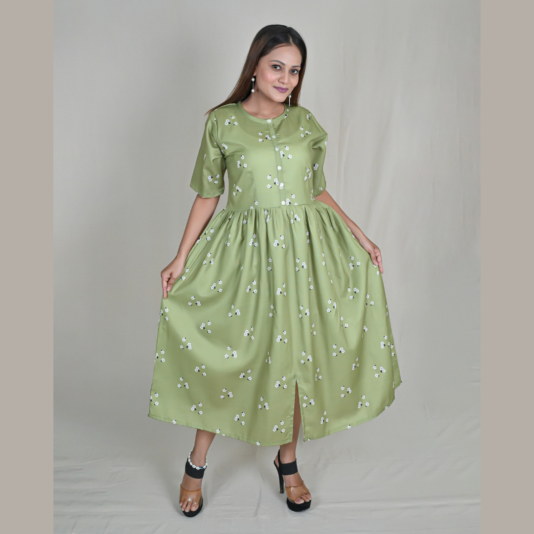 Short floral printed silk dress | The Kooples - US