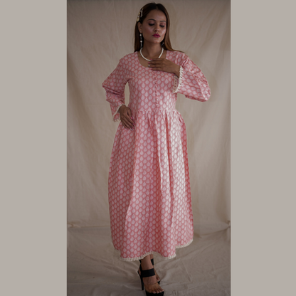 Pretty Pink Scoop Neckline Dress