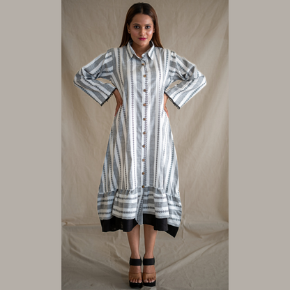 Ruffle Hem Shirt Dress