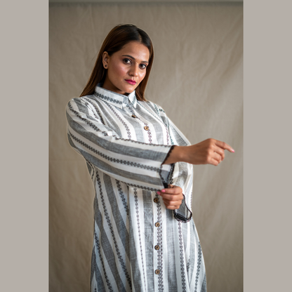 Ruffle Hem Shirt Dress