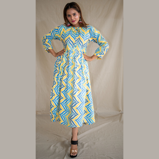 Zigzag High Slit Dress