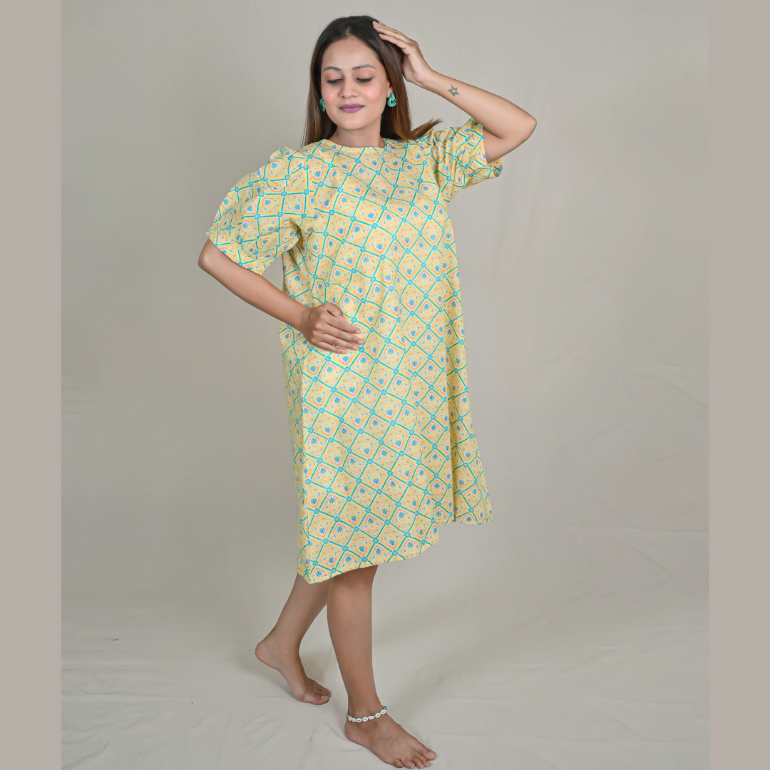 Yellow Patola Print Flared Shift Dress