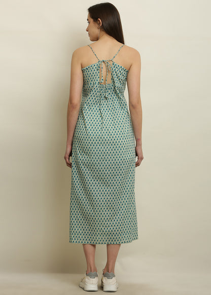 Noodle Strap Front Slit Dress