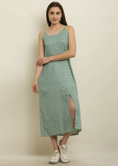 Noodle Strap Front Slit Dress