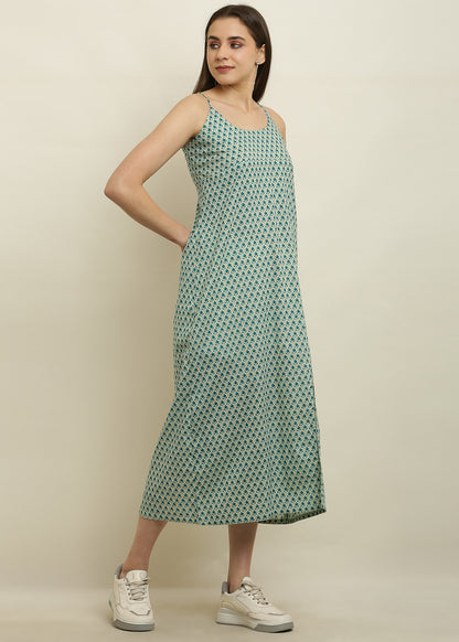 Noodle Strap Front Slit Dress
