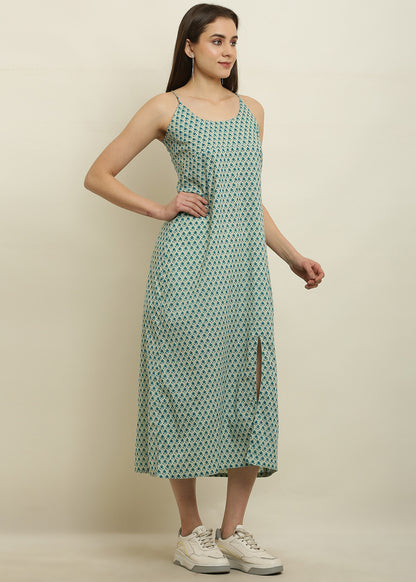 Noodle Strap Front Slit Dress