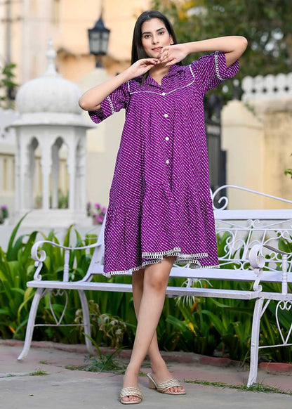Blissful Grandeur Purple Dress With Pocket