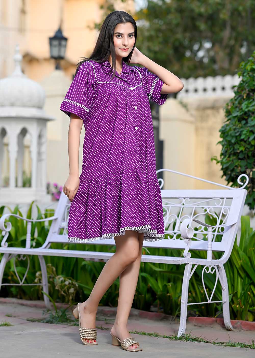 Blissful Grandeur Purple Dress With Pocket