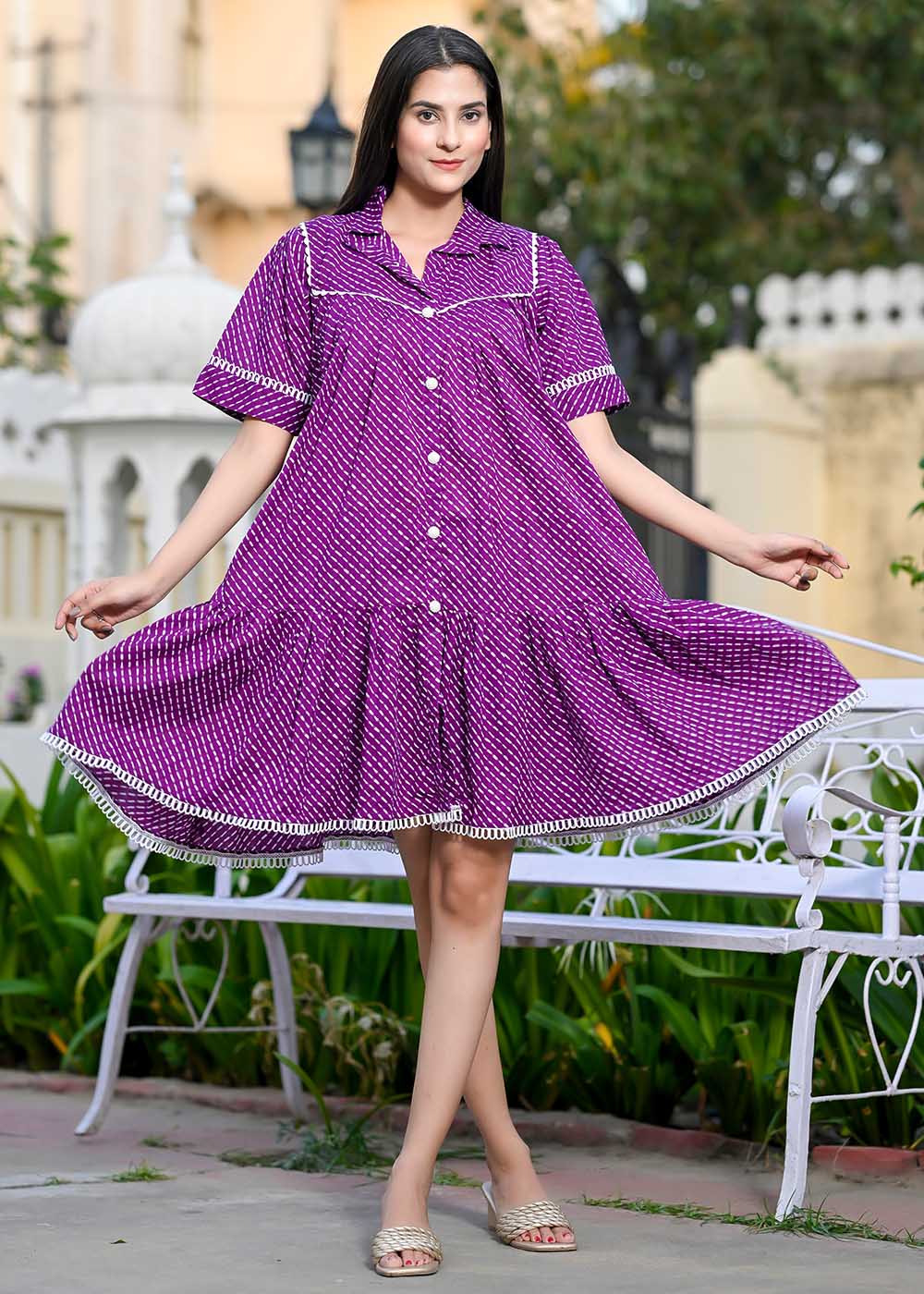Blissful Grandeur Purple Dress With Pocket