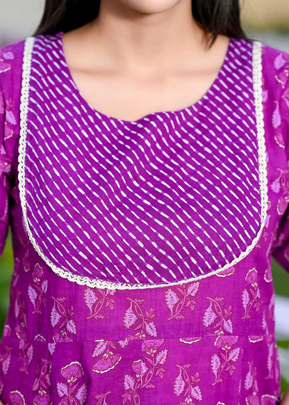 Godet Dress With Stylish Yoke Design