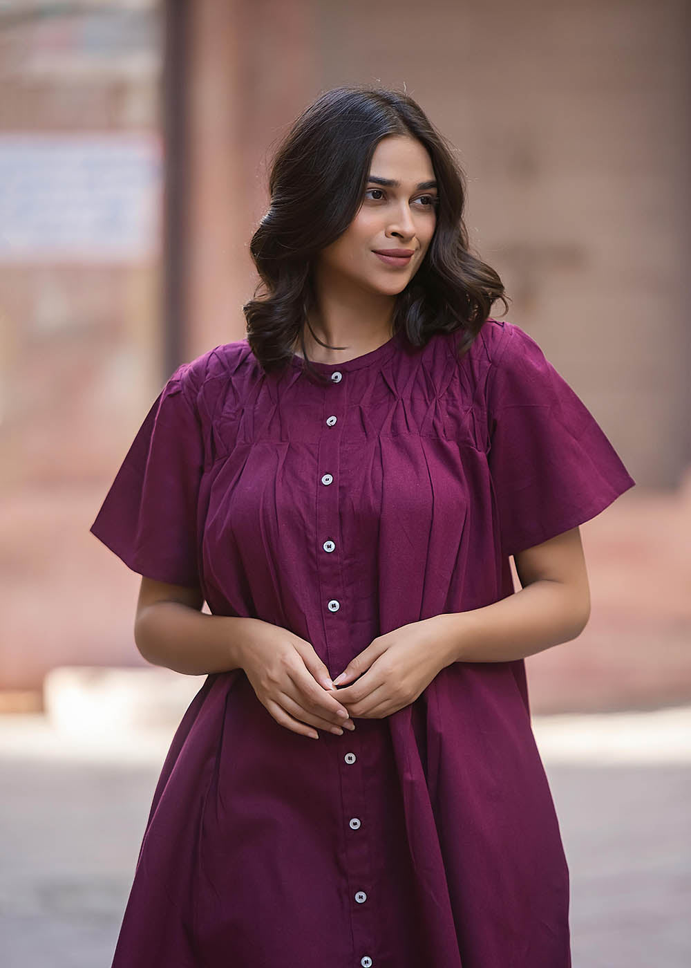Front-Open Short Dress