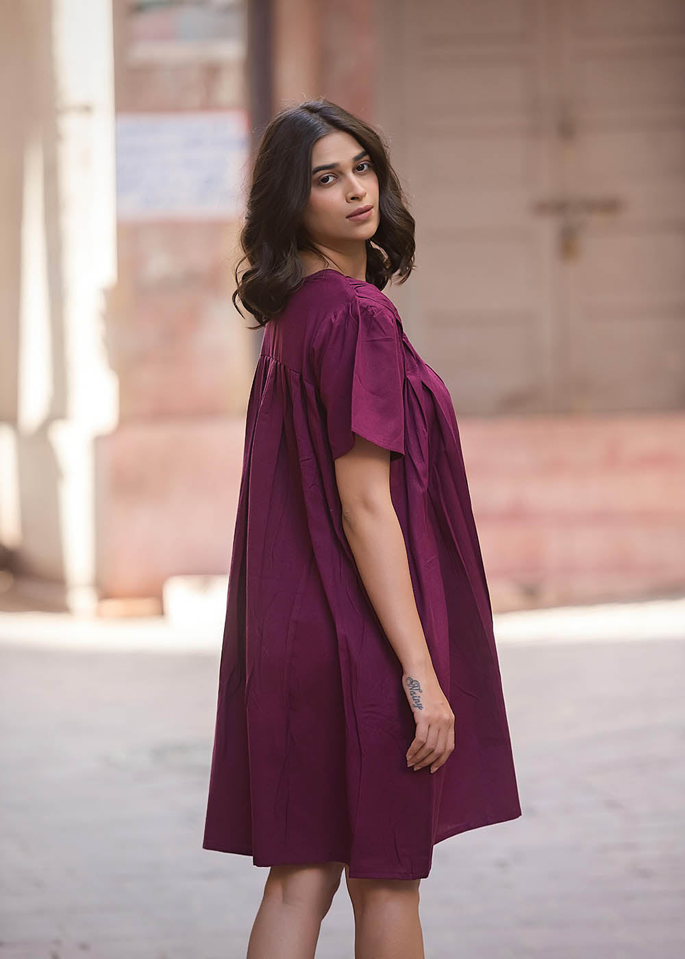 Front-Open Short Dress