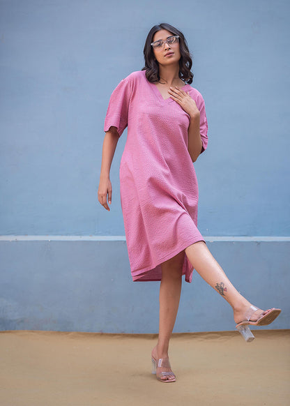 Pink Loose Fit Dress