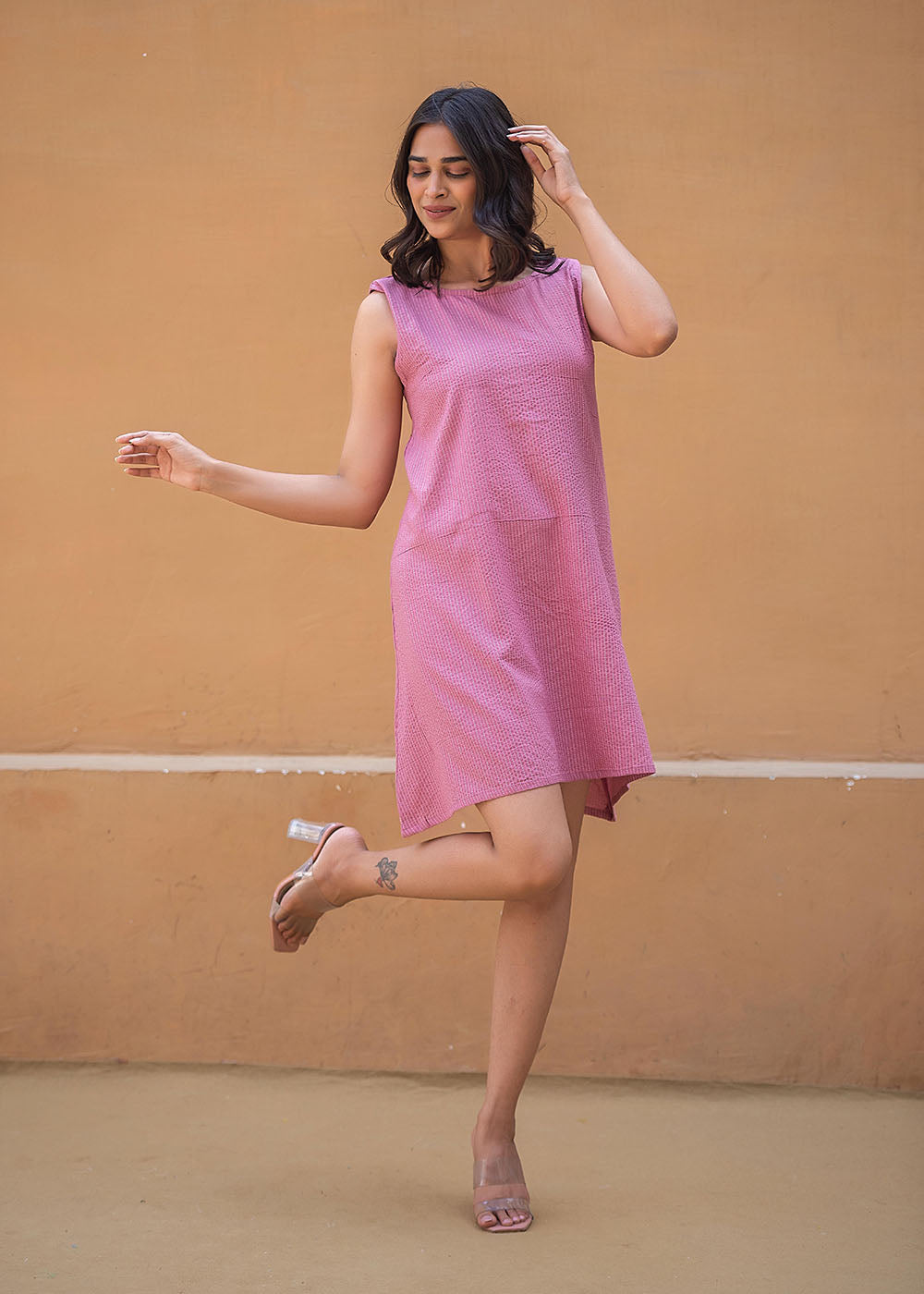 SleeveLess Mini Dress With Back Pattern