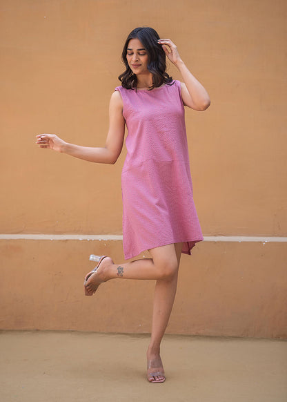 SleeveLess Mini Dress With Back Pattern