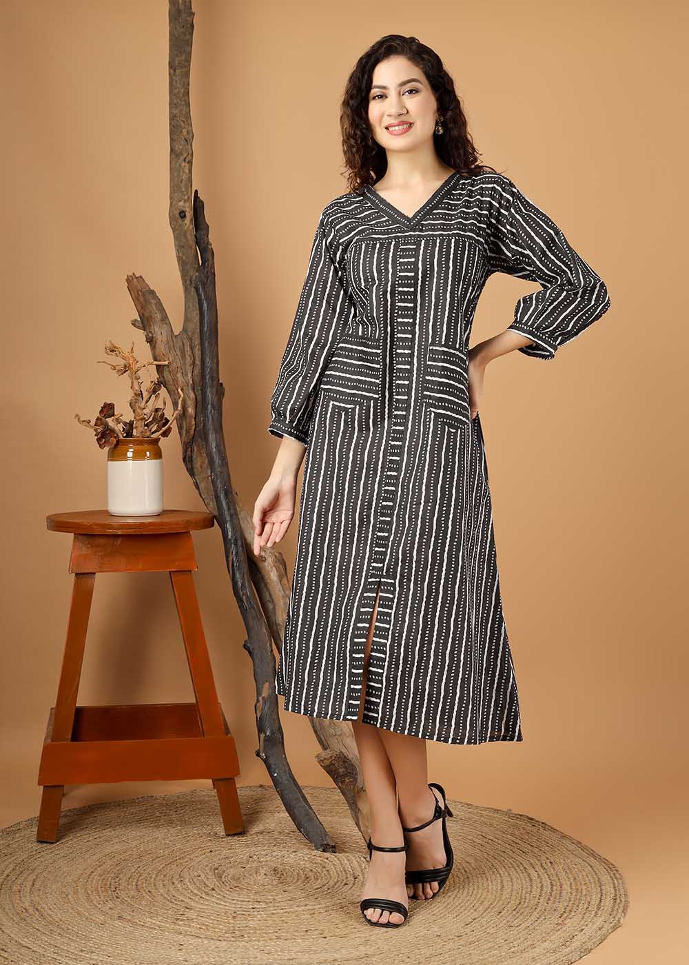 Beautifully Play With Stripe Dress