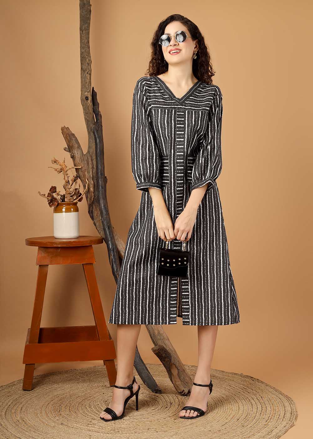 Beautifully Play With Stripe Dress